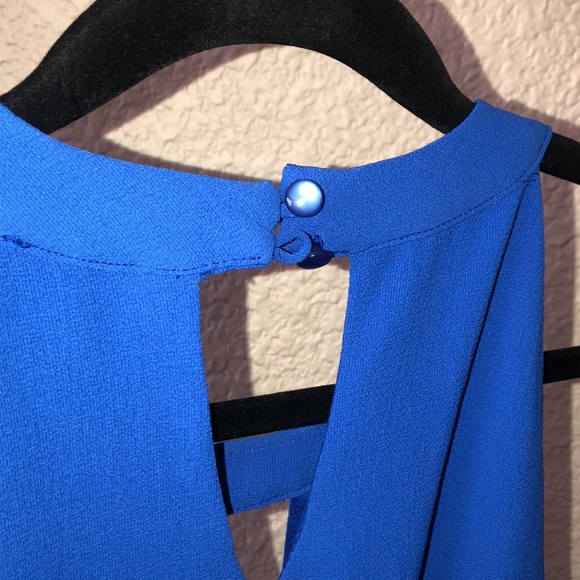 Lily Rose Royal Blue Cold Shoulder Dress - Picture 12 of 14